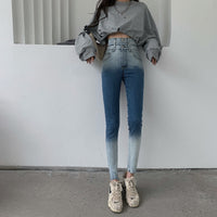 Gradient Design Sense Skinny Cropped Pencil Pants