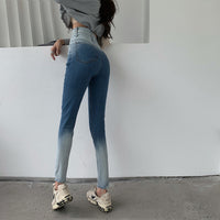 Gradient Design Sense Skinny Cropped Pencil Pants
