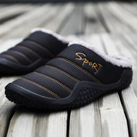 Autumn Winter Cotton Slippers Male Thick - soled Indoor