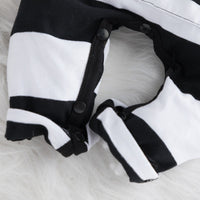Instagram One-piece Black And White Striped Cotton Fall