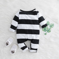 Instagram One-piece Black And White Striped Cotton Fall