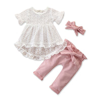 Girls Suit HollowIrregular Top  Trousers