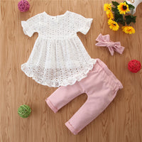 Girls Suit HollowIrregular Top  Trousers