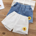 Denim Shorts Fringed Fringe Hot Pants Embroidered Leggings