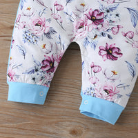 Infant Autumn and Winter Small Fresh Print Color-Blocking Romper One-Piece Romper