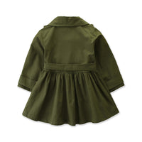 Girl's Mid-Length Turtleneck Windbreaker Coat