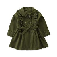 Girl's Mid-Length Turtleneck Windbreaker Coat