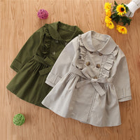 Girl's Mid-Length Turtleneck Windbreaker Coat