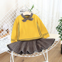 Small And Medium-Sized Children's Baby Knitted Sweater Skirt Suit