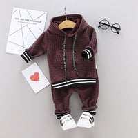 Baby Knitted Sweater Set Children's Solid Color Long Sleeve Two-Piece Set