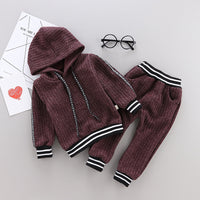 Baby Knitted Sweater Set Children's Solid Color Long Sleeve Two-Piece Set