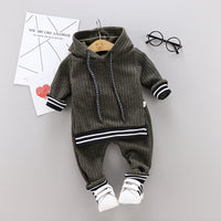 Baby Knitted Sweater Set Children's Solid Color Long Sleeve Two-Piece Set