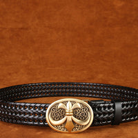 Ancient Personality Fashion Men's Hand-Woven Copper Buckle Belt