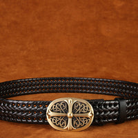 Ancient Personality Fashion Men's Hand-Woven Copper Buckle Belt