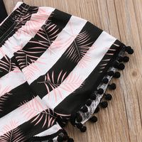Summer New Suit Letter Printing Tassel Hem Vest Shorts Children's Set
