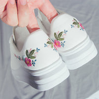 New Casual All-Match Embroidery White Shoes Women