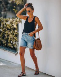Summer European and American Ladies Denim Ripped Washed Shorts