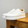 Platform Leather Women's White Shoes