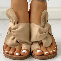 Beef Tendon Bottom Bowknot Plus Size Slippers Women