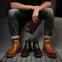 High-Top Shoes Snow Cowhide Boots Tooling Short Boots Brock American Martin