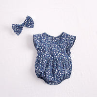 Summer Girls Floral Cotton One-Piece Romper