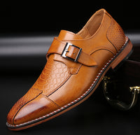 Spring Low-heel Belt Buckle Business Single Shoes Men