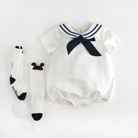 Baby Romper And Romper Cute Navy Triangle Cotton One-Piece Suit
