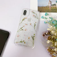 Compatible with Apple , Real Flower Gypsophila Dry Flower Epoxy Glitter Phone Case