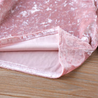 Girl's Gold Velvet Suit, Two-Piece Suit For Children