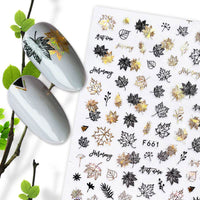 Summer Fruit Black and White Hot Gold and Silver Nail Stickers Nail Decals