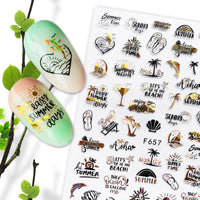 Summer Fruit Black and White Hot Gold and Silver Nail Stickers Nail Decals