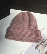 Women knitted Winter Hat female Warm Rabbit fur beanie
