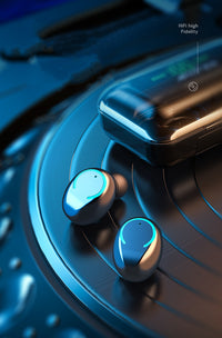 The New Private Model F9-9 Bluetooth Headset 5.0 Binaural Touch Screen Display Mini Cross-Border