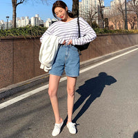 Slim Slimmer High-Waist Denim Shorts