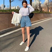 Slim Slimmer High-Waist Denim Shorts