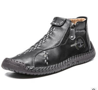 Autumn New Men's Shoes Casual Fashion Trendy Shoes Men's Cross-Border Large Size Leather Shoes Men's Handmade Shoes Zhongbang Boots