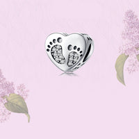 Romantic Foot Print Sterling Silver Beaded Accessories