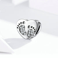 Romantic Foot Print Sterling Silver Beaded Accessories
