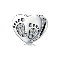 Romantic Foot Print Sterling Silver Beaded Accessories