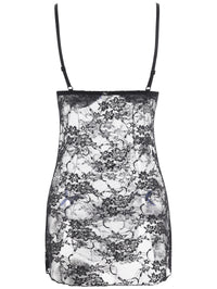 Sexy Lingerie Gathered Open Back See-Through Pajamas Lace Hollow Nightdress