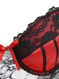 Sexy Lingerie Gathered Open Back See-Through Pajamas Lace Hollow Nightdress
