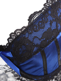 Sexy Lingerie Gathered Open Back See-Through Pajamas Lace Hollow Nightdress