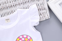 Baby Cartoon Middle And Small Children Lollipop Vest Suit
