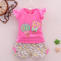 Baby Cartoon Middle And Small Children Lollipop Vest Suit