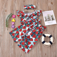 Girl's Coat Thigh Pants Watermelon Suit
