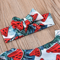 Girl's Coat Thigh Pants Watermelon Suit