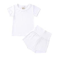 Baby Candy Color Cotton High Waist Belly Protective Pajama Set