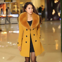 Double-breasted Plus Size Woolen Women's Coat