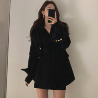 Retro Suit Collar Chic Three Button Straight Jacket
