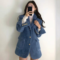 Retro Suit Collar Chic Three Button Straight Jacket